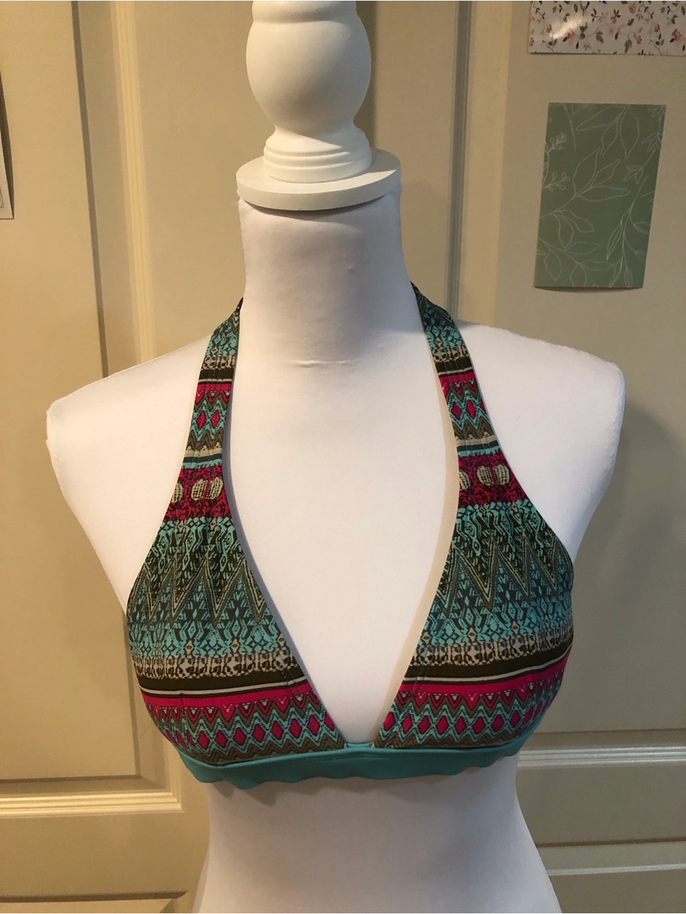 Patagonia Teal Swim Top with Pink Accent